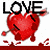 A pixelated animated contact sheet showing two frames of a red heart icon with visible damage and blood effects, alongside green text branding on a dark background.