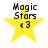 Yellow star-shaped icon with black text 'Magic Stars' and '<3' above and below the star, displayed in a