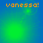 Four identical display orange text 'vanessa!' above a blue-green gradient background with shifting green light effects