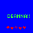 Blue background with green text 'DEANNA!!' and red/purple pixelated symbols below, two identical frames side-by-side.