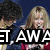 A pixelated image shows two people embracing, with partial text overlays reading "ET AW" and "@FFI" in bold white letters on black backgrounds.