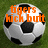 A soccer ball on grass with orange text overlays reading 'tigers hick butt', 'lauren #7', and 'you know it!!!' across three
