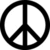 Black and white pixelated icons including a peace symbol, '<3', and a smiley face with two vertical lines for eyes.