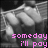 A black-and-white image of a hand holding guitar picks with pink pixelated text reading "someday i'll pay the bills with this" and "guitar <3".