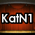 Red curtain background with gold trim displays text reading 'KatN1 The Show Must Go On!' in white block letters.