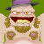 Animated cartoon character with purple top hat and golden beard in five sequential frames showing mouth and eye animation against green background.