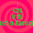A static digital image with a bright pink spiral background and green text elements arranged in four quadrants.