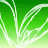 Green gradient background with white abstract curved lines forming a stylized leaf or plant shape.