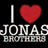 A pixelated image divided into four quadrants showing 'I ❤️ JONAS BROTHERS' text, a person with dark hair, a 'CAMP ROCK' sign, and a blank gray area.
