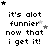 Pixelated text repeats 'it's alot funnier now that i get it!' with scattered stars, some stars change position across frames.