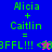 A four- displays 'Alicia + Caitlin = BFFL!!!' text with a star symbol changing color between