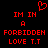 Red pixelated text and heart symbol on black background, split into two identical side-by-side sections.