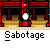 A pixel art animation of a red robot-like figure repeatedly detonating a building with a yellow explosive device, set against a blue sky background.