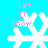 Pixelated snowflake icon with pink text 'Let It Snow...' on cyan background, showing animation frames where the snowflake's right arm shifts position.