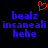 Static pixel art displays blue text on black background with red heart symbol above.