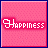 Pixel art icon with pink background displaying 'Happiness' text, transitioning to 'Summer Isn't Over Yet' text, and ending with a beach scene of a woman lying on sand.