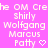 Static pixel art with white text on a bright pink background, displaying repeated names and a heart symbol.