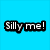 Blue background with four text blocks: 'Silly me!', 'I believed you', 'When you said', and '"I Love You"' in pixelated font.