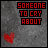 25 static images with gray textured backgrounds, red pixelated text phrases, and small red hearts in the bottom-left corner