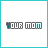Pixelated text 'YOUR MOM' in a of nine with varying color schemes and animation changes