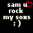 Pixelated text on black background with red heart symbol replacing 'u' in second frame, showing static and animated states.