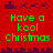 Red background with green text reading 'Have a kool Christmas' and dark purple pixelated reindeer sleighs above and below the text.