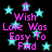Black background with cyan stars and pink text reading "I Wish Love Was Easy To Find" in a repeating pattern.