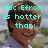 A four- shows a person in a light purple shirt against an outdoor background with text overlays reading "Zac Efron is hotter than: Corbin Bleu!"