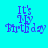 Pixelated blue text reading "It's My Birthday" on cyan background with green horizontal bars in four positions.