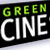 Green and white pixelated text 'GREEN CINE' on black background with slight gradient edge.