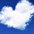 A static pixelated image of a white cloud against a blue background with no visible text or additional elements.