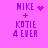 Pixelated purple text on pink background shows 'MIKE + KATIE 4 EVER' with animated heart and sparkles replacing static elements.