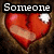 Six heart-shaped icons arranged in a , each with bandages and text forming 'Someone Fixed My Heart' across the top two