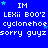 Blue background with repeated white pixel text and small cyan stars, showing static text layout with no visible animation changes.