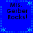 Blue background with four identical text blocks reading "Mrs. Gerber Rocks!" surrounded by light blue pixelated borders and star shapes.