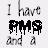 A 48x48 pixel buddy icon featuring a grayscale handgun on the right and text on the left, displayed in a contact sheet layout with gray transparency background.