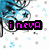 Pixelated anime-style character with blue hair and headphones, white background with light blue and gray dots, pink text on black blocks.