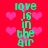 Red background with pink heart shapes and green text reading 'love is in the air' repeated vertically.