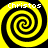 Four identical yellow and black spiral patterns arranged in a with white text reading "Christos" above each spiral