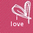 A red checkered background with a white heart-shaped icon and text reading 'i love eric' in lowercase letters.