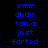 Blue pixelated text on black background with yellow highlight boxes cycling through different words.
