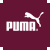 A 4x4 contact sheet of Puma brand logos in various solid colors, each featuring the white Puma cat logo and "PUMA" text on a colored background with small white corner markers.