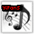 Four identical square display a musical note icon with 'YiFans' text above it, each showing a different text color