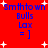 Red background with blue text and white stars; four identical text blocks arranged in a , each containing "smthtwn Bulls Lax = ]" with varying star patterns