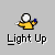 A pixelated character in a yellow outfit holds a blue object, then ignites into flames, and finally collapses into a pile of ash with smoke rising.