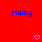 Red background with blue 'Maisy' text and pink heart icons arranged in a pattern