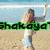 Animated sequence showing a woman in various beach and outdoor poses with green text overlay.