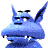 Blue cartoon dragon with large ears and sharp teeth, shown in a of 12 static poses against white background