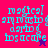 Pixelated cyan text on a split background of pink and purple, with a small star symbol in the bottom-right corner of the pink section.