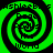 Four green and black spiral patterns arranged in a , each containing partially obscured text fragments